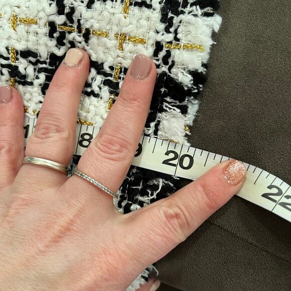 House of Harlow 1960 Twee Black White Gold Tweed Jacket Size Small - Picture 9 of 10